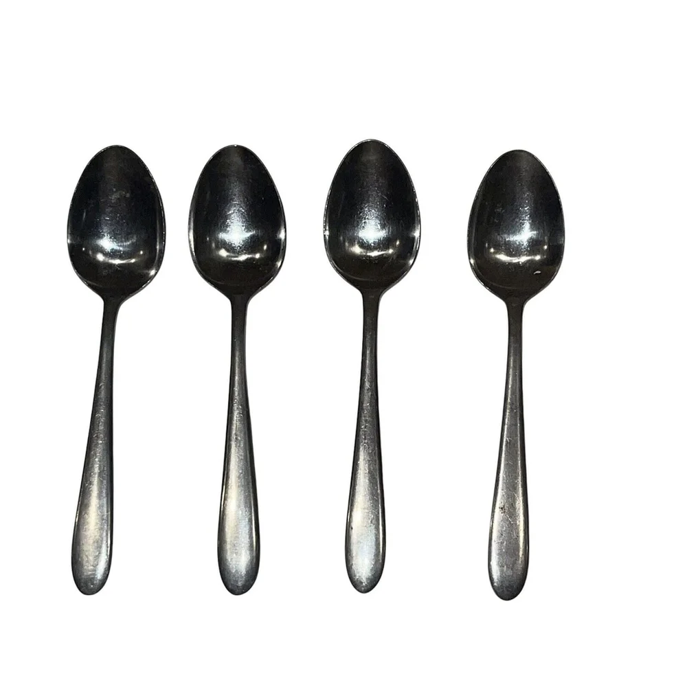 Lucky Vintage MCM Stainless Steel 4 Piece Set Baby Spoons Made Im Japan RARE HTF
